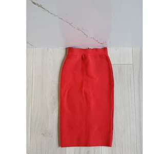 BCBGMaxAzria Skirt Women XS Red Bandage Bodycon Pencil Knee Length Sexy Cocktail - Picture 1 of 7
