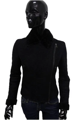 Chaqueta Mujer GUESS XS Negra De Piel Sintética Elegante Cálida Moda - Imagen 1 de 4