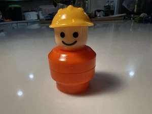 Vintage Little People Chunky Fisher Price Yellow Hat Construction - Picture 1 of 6