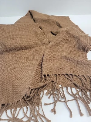Sol Alpaca Scarf premium alpaca brushed unisex Brown classic minimalist 12x67 - Image 1 of 4