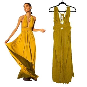 Maxi Vestido Free People Look into the Sun Amarillo Mostaza Talla Pequeña NUEVO con Etiquetas - Imagen 1 de 10