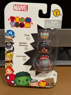 Marvel Tsum Tsum Thor, Spider-Woman, Ant-Man Paquete de 3, Serie 1 SELLADO DE FÁBRICA Foto 1 de 3