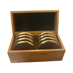 🔥 Seltenes Mid Century Vintage 70er Cadillac 8-teiliges Untersetzer Set mit Holzbox | - Bild 1 von 14