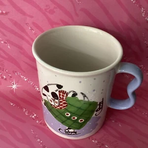 Pfaltzgraff Designer Collection Brenda Mug Dogs Skating Christmas Winter Theme - Picture 1 of 5