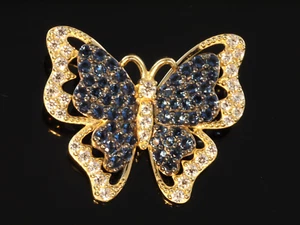 585 Gold Schmetterling Anhänger mit Saphir und Zirkonia Steinen 20 x 17,5 mm - Bild 1 von 3