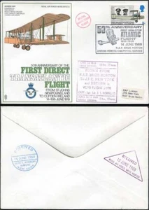 SC9a 50th Ann of the 1st Direct Flight Transatlantic Flight Standard Cover - Picture 1 of 1