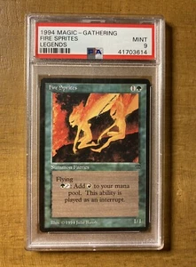 MTG✨FIRE SPRITES✨Legends PSA 9 MINT Common CREATURE 1994 Julie Baroh Artwork - Picture 1 of 2