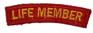 Life Member Red and Yellow Rocker Bar Uniform Patch - Picture 1 of 2