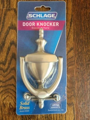 Golpeador de puerta Schlage latón macizo níquel cepillado LEER POR FAVOR Foto 1 de 4