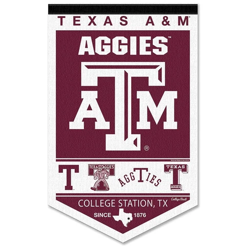 Texas A&M Aggies Heritage Logo History Banner Pennant Cover