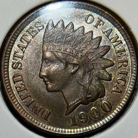 1900 1C Indian Head Penny Cent _ CH UNC MSBN++ _ Original Coin, Toned_ [JX-334] Cover