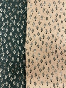 ⚜️Green & Beige Trees Fabric Combo Cotton Quilt Crafts Fabrics 2+ yds - Picture 1 of 9