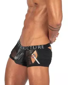 PRIVATE STRUCTURE Boxer Alpha Low Waist Harness Trunk Shades Of Black 4415 108 - Picture 1 of 9