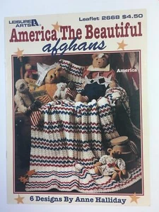 CROCHET Craft Pattern Booklet ~Leisure Arts 2668~ America The Beautiful afghans - Picture 1 of 5