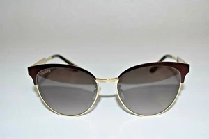 Auténticas gafas de sol GUCCI Borgoña Oro GG0074S 004 57-16-145 - Imagen 1 de 6