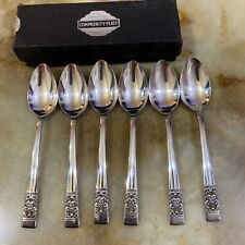 boxed set of 6 oneida Hampton court teaspoons silver plated