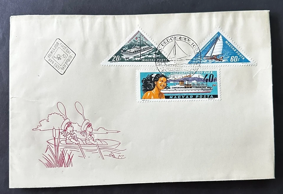 HUNGARY 1963 FDC TRIANGLE STAMPS SHIPS BOATS SAILING-S19030-1 - Image 1 of 1