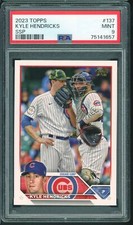 2023 Topps Series One SSP Kyle Hendricks PSA 9 Chicago Cubs #137