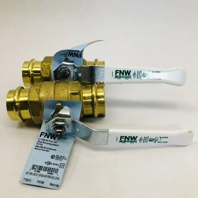 LOTE DE 2 VÁLVULAS DE BOLA DE LATÓN FORJADO PUERTO COMPLETO FNW # FNWX432G 1" Foto 1 de 4