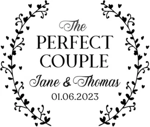 Ideal 400R Name, The Perfect Couple Custom Self Inking Stamp Rubber Stamp Ink - Picture 1 of 2