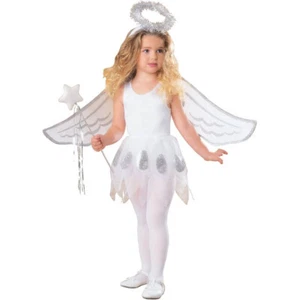ENGEL KOSTÜM & FLÜGEL & HEILIGENSCHEIN KINDER Weihnachten Karneval Kleid Mädchen - Bild 1 von 2