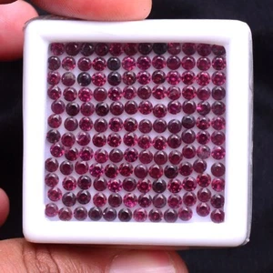 Piedras preciosas brillantes sin tratar corte redondo granate rodolita natural 144 piezas - Imagen 1 de 8