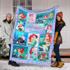 Eric Prince Mink Sherpa Blanket – Personalized The Little Mermaid Ariel Princess - Picture 1 of 4
