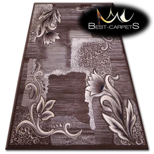 Rug KIWI dark brown CHEAP HEATSET FLOWERS Small Medium Large Size carpets floor - Picture 1 of 6