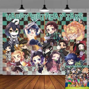 Demon Slayer Personalised Custom Banner Backdrop Party Supplies Birthday Gift - Picture 1 of 6