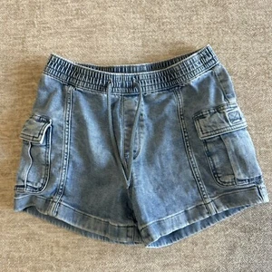 Thereabouts Shorts Girls Size 14 Light Wash Denim Midi Adjustable Elastic Waist - Picture 1 of 3