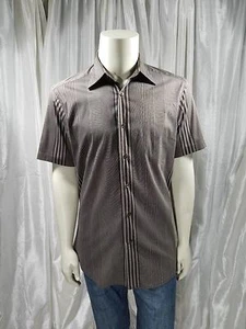 Ermenegildo Zegna City Shirt 40 15 3/4 Striped Brown - Picture 1 of 7