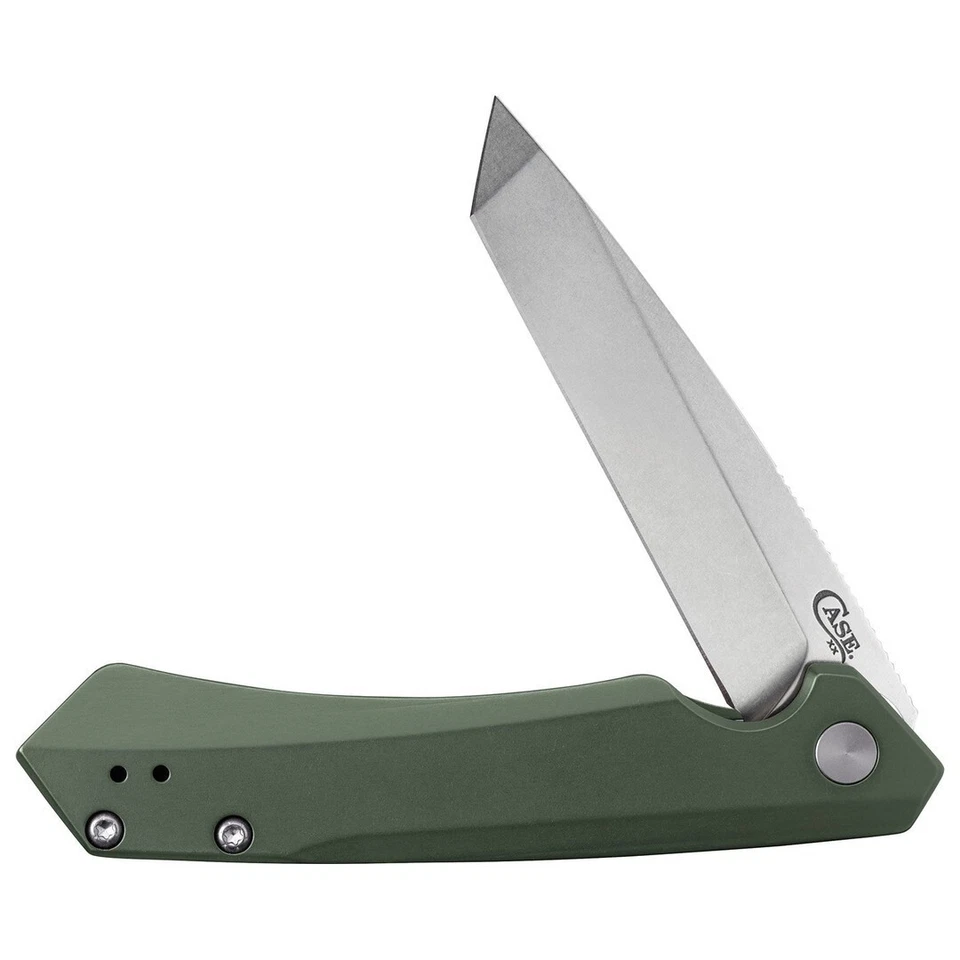 Case xx Kinzua OD Green Aluminum Frame Lock, Stonewash Tanto Point, 64671 - Image 1 of 1