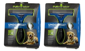 (2 Pack) FURminator Undercoat Deshedding Tool Large Dogs Long Hair Pet Grooming - Picture 1 of 2