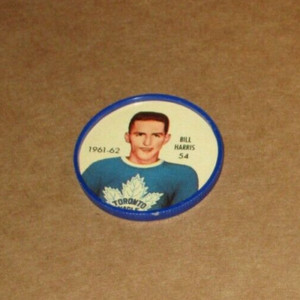 1961-62 SHIRRIFF HOCKEY COIN #54 BILL HARRIS TORONTO MAPLE LEAFS