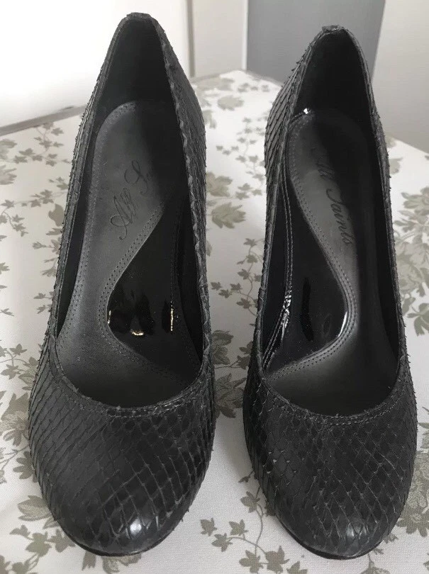 ALL SAINTS Leather Heels Stiletto Shoes Metallic Gunmetal 37, 4 £195 Black - Image 1 of 4