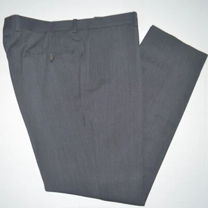 Mint TED BAKER Julian 100% Wool Twill Charcoal Flat Front Dress Pants 38 x 32 - Picture 1 of 4