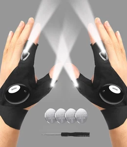 LED Flashlight Gloves, Gifts for Men Him Boyfriend Husband, Cool Gadget Finger L - Picture 1 of 12