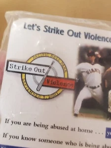 San Francisco Giants Baseball Pin und Karte für häusliche Gewalt - Bild 1 von 3