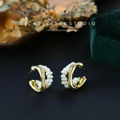 Pendientes colgantes de cristal de perlas blancas, aretes de madreperla, regalo para ella Foto 1 de 4
