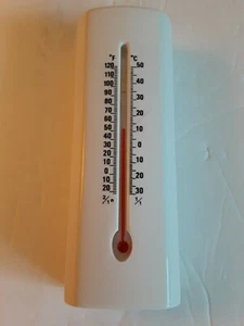 Vintage Kunststoffthermometer Wandmontage 2,25 x 1,25 x 6,25 - Bild 1 von 6