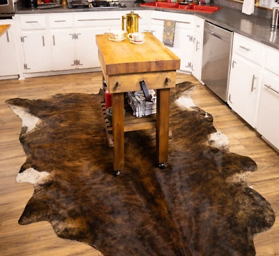 Alfombra de cuero de vaca atigrado pelo sobre piel atigrado alfombra de piel de vaca suave nueva 5x7 pies Foto 1 de 4