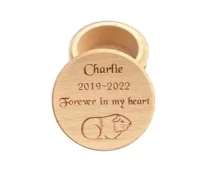 Personalised Engraved Wood Pet Memorial Ashes Keepsake Urn Casket Box Guinea Pig - Picture 1 of 6