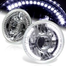 H6024 H6017 Round White 7" LED Sealed Beam Chrome Housing Projector Headlights