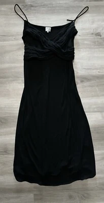 Giorgio Armani Collezioni Black Dress Viscose Nylon Italy Spaghetti Straps 12 - Image 1 of 4