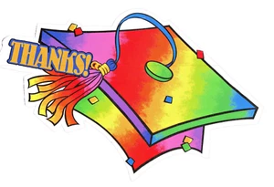 5 Piece Lot Thank You Graduation Hat THANKS! Rainbow School Blank Greeting Card - Picture 1 of 3