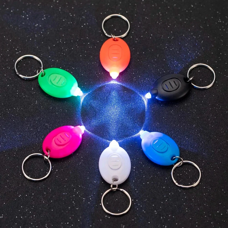 40Pcs PACK white LED Mini Keychain Flashlight Key Ring Light [BLUE ABS] - Image 1 of 1