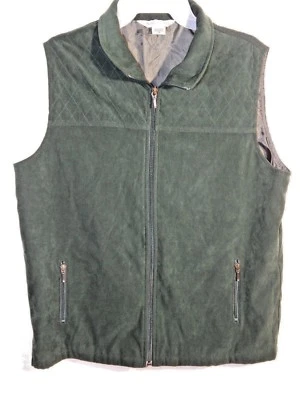 Allison Daley Lined Green Zippered Vest Quilted Upper Zip Pockets Womens Size 14 - Image 1 of 4