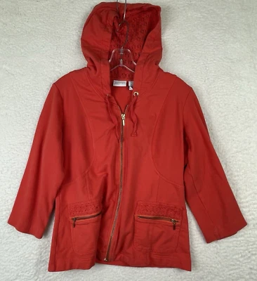 Sudadera Zenergy By Chicos Mujer Talla 1 Cremallera Completa Con Capucha Coral Naranja Foto 1 de 4