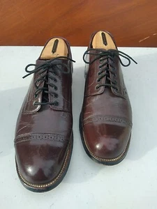 Stacy Adams Vintage Cap-toe Men’s Shoes Brown Leather Round Toe Size 7.5 D US - Picture 1 of 5
