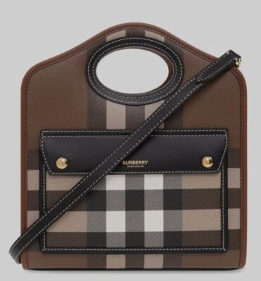 BOLSO DE HOMBRO AUTÉNTICO NUEVO CON ETIQUETA BURBERRY MARRÓN 'POCKET MINI' Foto 1 de 4